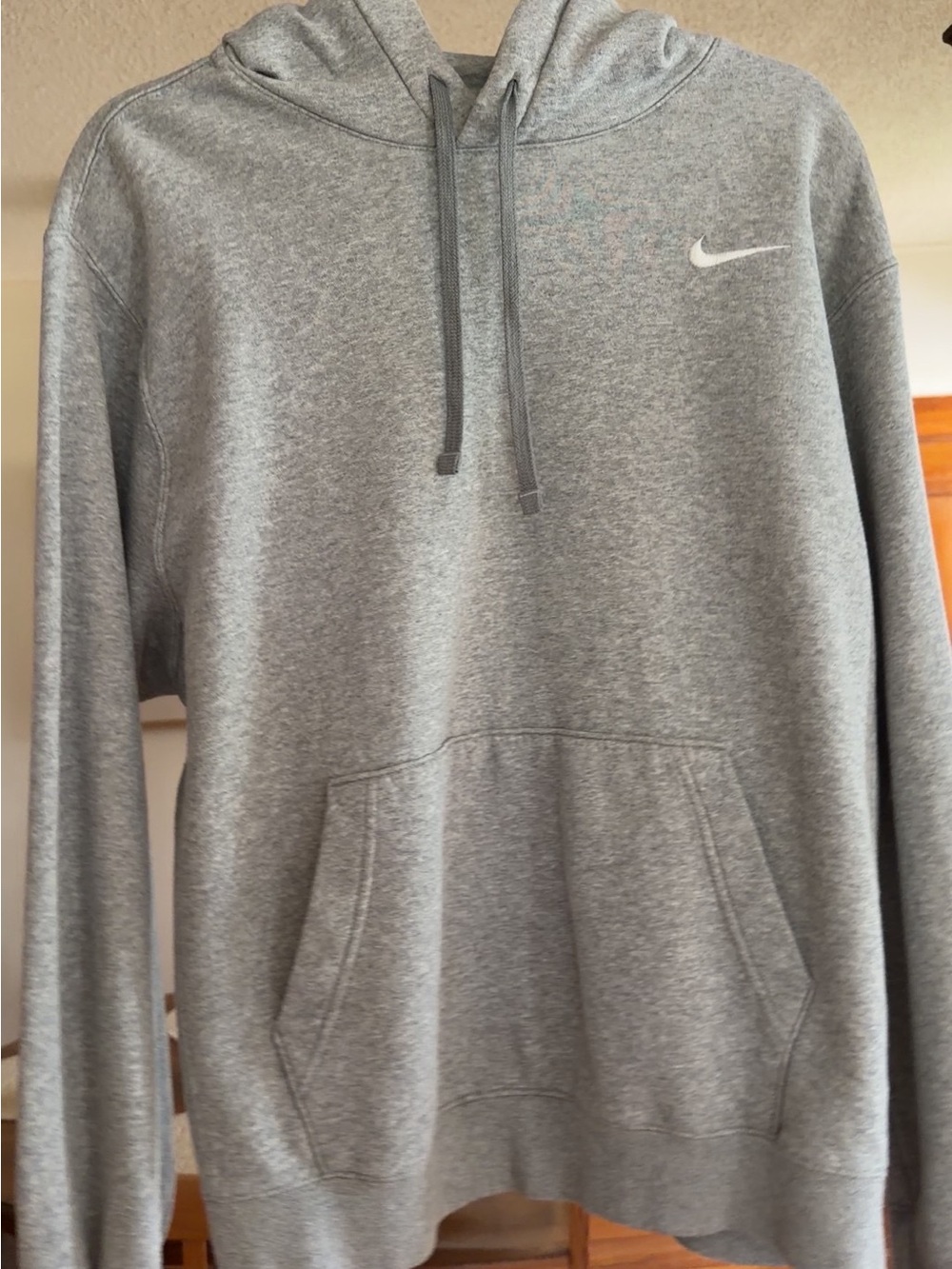 Nike Gray Pullover Hoodie with White Swoosh